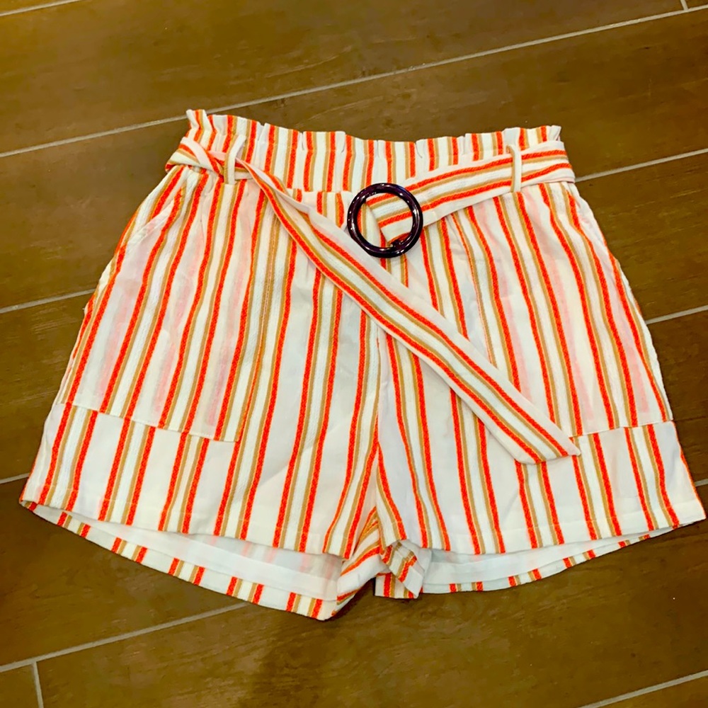 New w tags Cotton On High waisted orange white textured shirts size 8